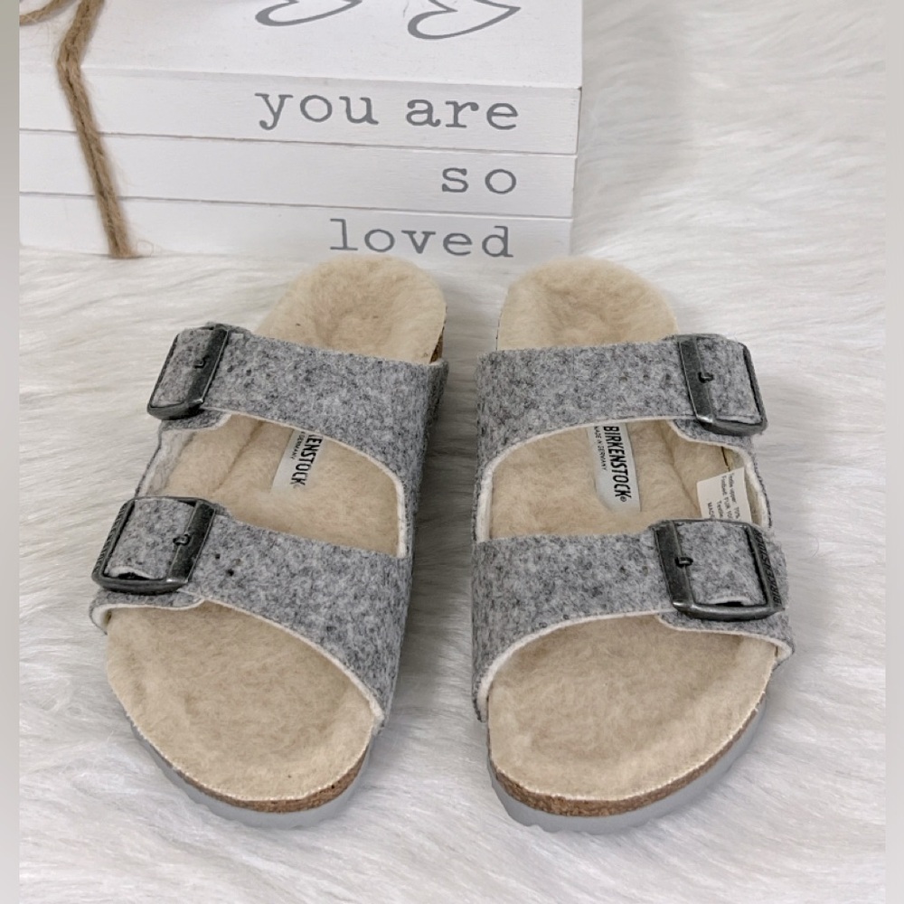 NEW Girl Birkenstock Arizona Wool Felt Sandals Little Kids Size 28